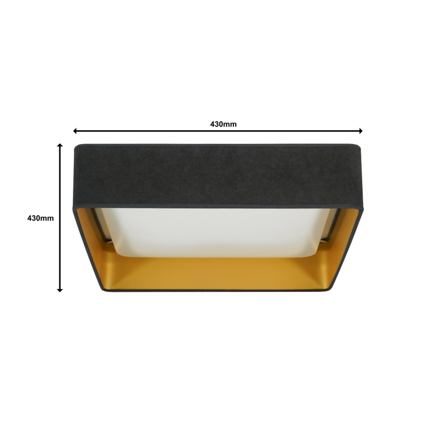 Brilagi - Ρυθμιζόμενο LED φωτιστικό οροφής VELVET SQUARE LED/24W/230V 43x43 cm 3000/4000/6500K + τηλεχειριστήριο γκρι