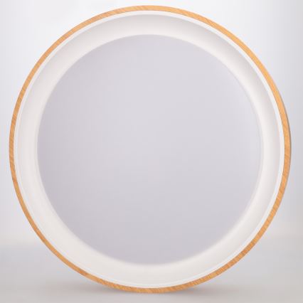 Brilagi - Ρυθμιζόμενο LED φωτιστικό οροφής FLOCO LED/48W/230V Ø 40 cm, φινίρισμα σε απομίμηση ξύλου/λευκό + τηλεχειριστήριο