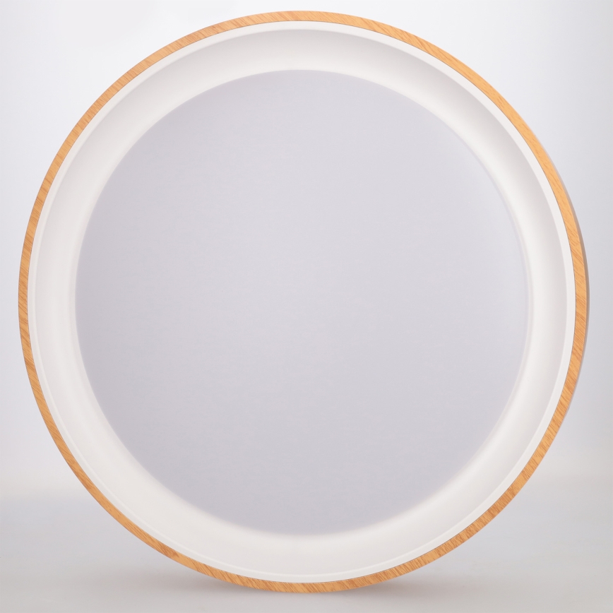 Brilagi - Ρυθμιζόμενο LED φωτιστικό οροφής FLOCO LED/48W/230V Ø 40 cm, φινίρισμα σε απομίμηση ξύλου/λευκό + τηλεχειριστήριο