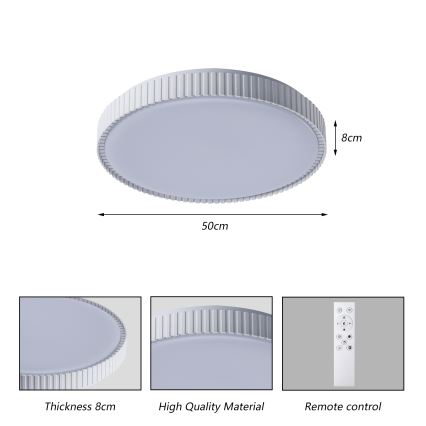 Brilagi - Ρυθμιζόμενο LED φωτιστικό οροφής CORVO LED/72W/230V 3000-6000K λευκό διάμ. 50 cm + τηλεχειριστήριο