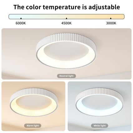 Brilagi - Ρυθμιζόμενο LED φωτιστικό οροφής FALCON MODERN LED/54W/230V 3000-6000K 60 cm λευκό + τηλεχειριστήριο