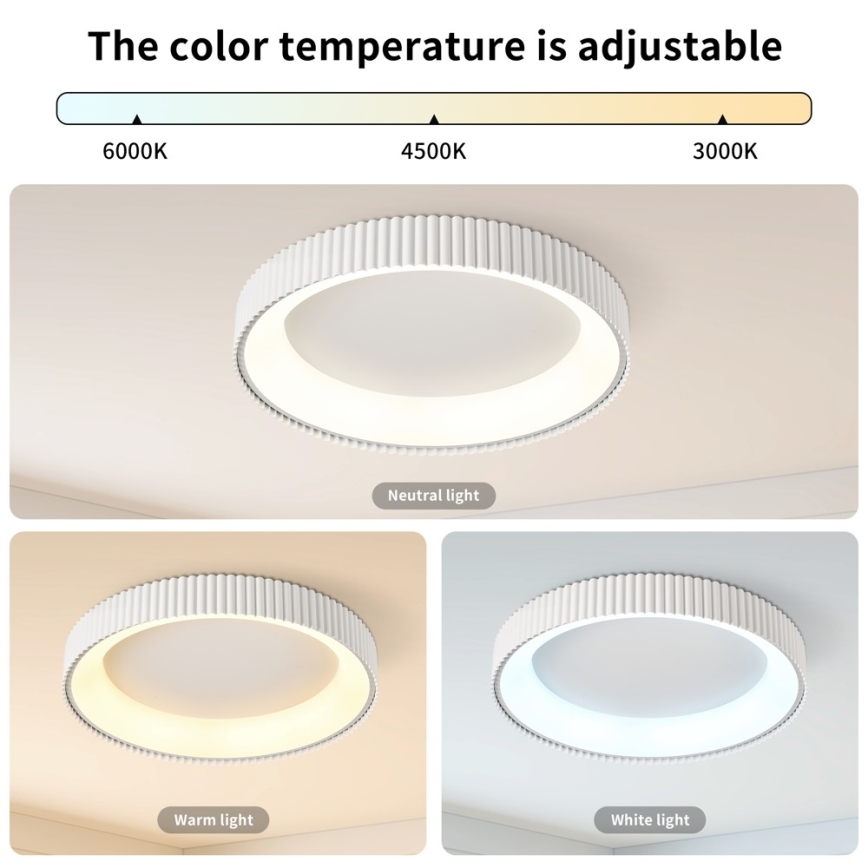 Brilagi - Ρυθμιζόμενο LED φωτιστικό οροφής FALCON MODERN LED/54W/230V 3000-6000K 60 cm λευκό + τηλεχειριστήριο