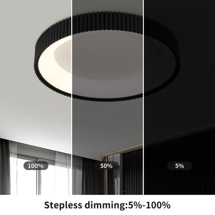 Brilagi - Ρυθμιζόμενο φωτιστικό οροφής LED FALCON MODERN LED/54W/230V 3000-6500K διάμ. 60 cm μαύρο + τηλεχειριστήριο