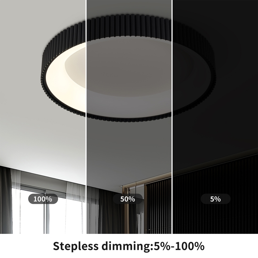 Brilagi - Ρυθμιζόμενο φωτιστικό οροφής LED FALCON MODERN LED/54W/230V 3000-6500K διάμ. 60 cm μαύρο + τηλεχειριστήριο