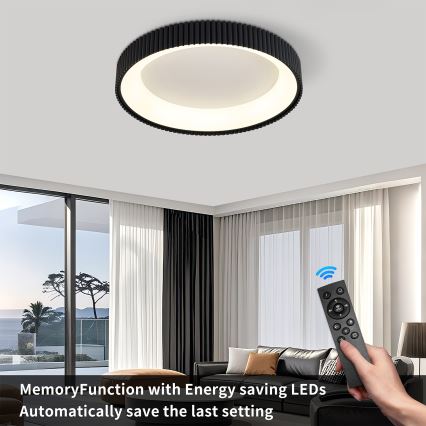 Brilagi - Ρυθμιζόμενο φωτιστικό οροφής LED FALCON MODERN LED/54W/230V 3000-6500K διάμ. 60 cm μαύρο + τηλεχειριστήριο