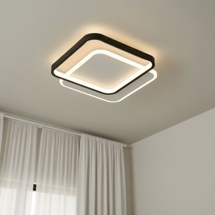 Brilagi - LED Ρυθμιζόμενο φωτιστικό οροφής FLARE LED/43W/230V 3000-6000K 39,5x45 cm λευκό/μαύρο + τηλεχειριστήριο