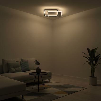 Brilagi - LED Ρυθμιζόμενο φωτιστικό οροφής FLARE LED/43W/230V 3000-6000K 39,5x45 cm λευκό/μαύρο + τηλεχειριστήριο