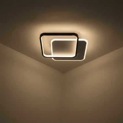 Brilagi - LED Ρυθμιζόμενο φωτιστικό οροφής FLARE LED/43W/230V 3000-6000K 39,5x45 cm λευκό/μαύρο + τηλεχειριστήριο