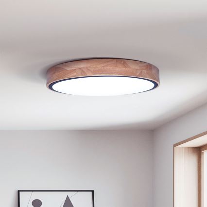 Brilagi - LED Ρυθμιζόμενο φωτιστικό οροφής GLORIA LED/48W/230V 3000-6500K δρυς διάμ. 40 cm + τηλεχειριστήριο