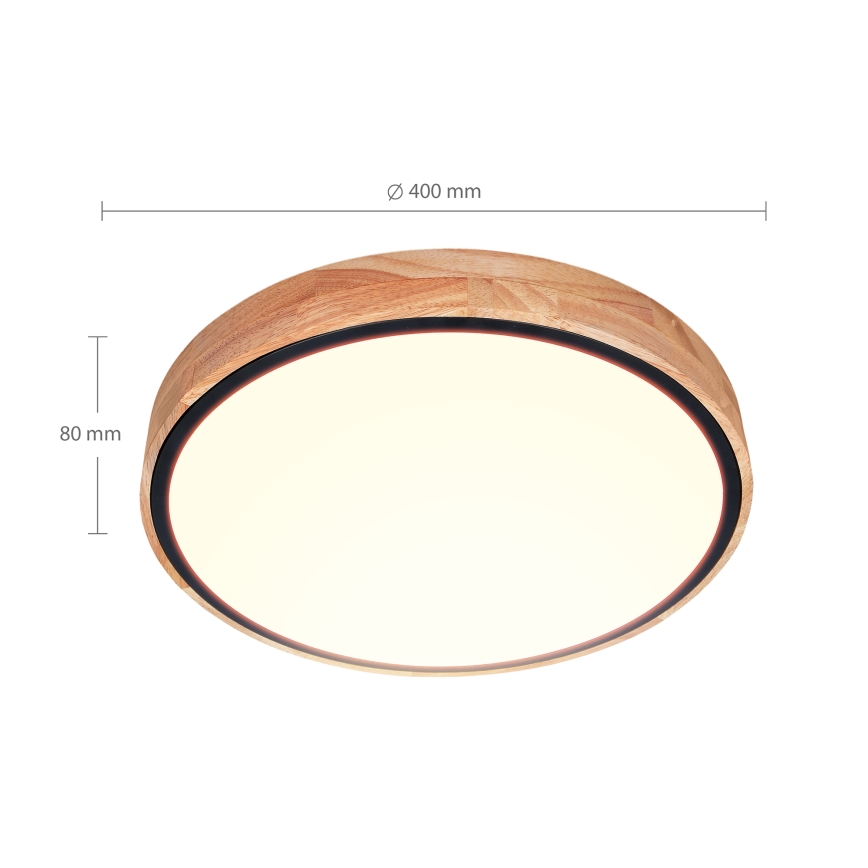 Brilagi - LED Ρυθμιζόμενο φωτιστικό οροφής GLORIA LED/48W/230V 3000-6500K δρυς διάμ. 40 cm + τηλεχειριστήριο