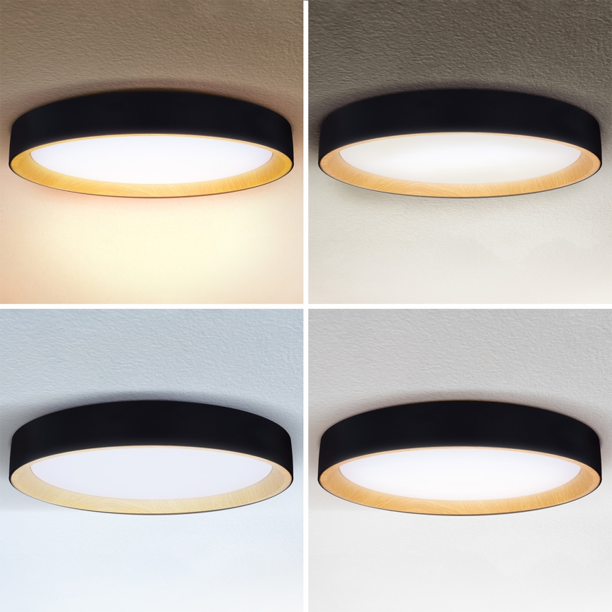 Brilagi - LED Ρυθμιζόμενο φωτιστικό οροφής LARIOS LED/72W/230V 3000–6500K μαύρο διάμ. 59 εκ. + τηλεχειριστήριο