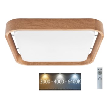 Brilagi - Ρυθμιζόμενο φωτιστικό οροφής LED MANAROLA CUBIC LED/24W/230V 45x45 cm 3000-6500K σε φινίρισμα δρυός + τηλεχειριστήριο