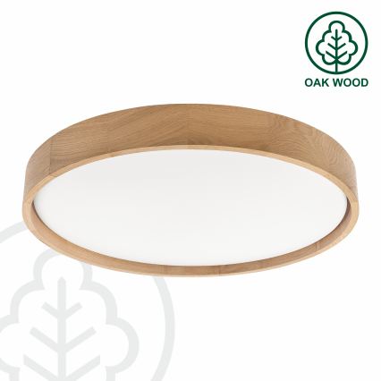 Brilagi - Ρυθμιζόμενο LED φωτιστικό οροφής MANAROLA SMART LED/36W/230V 3000-6000K Wi-Fi Tuya Beacon Ø 51 εκ. δρυς + τηλεχειριστήριο