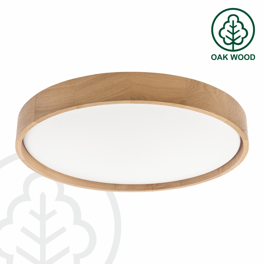 Brilagi - Ρυθμιζόμενο LED φωτιστικό οροφής MANAROLA SMART LED/36W/230V 3000-6000K Wi-Fi Tuya Beacon Ø 51 εκ. δρυς + τηλεχειριστήριο