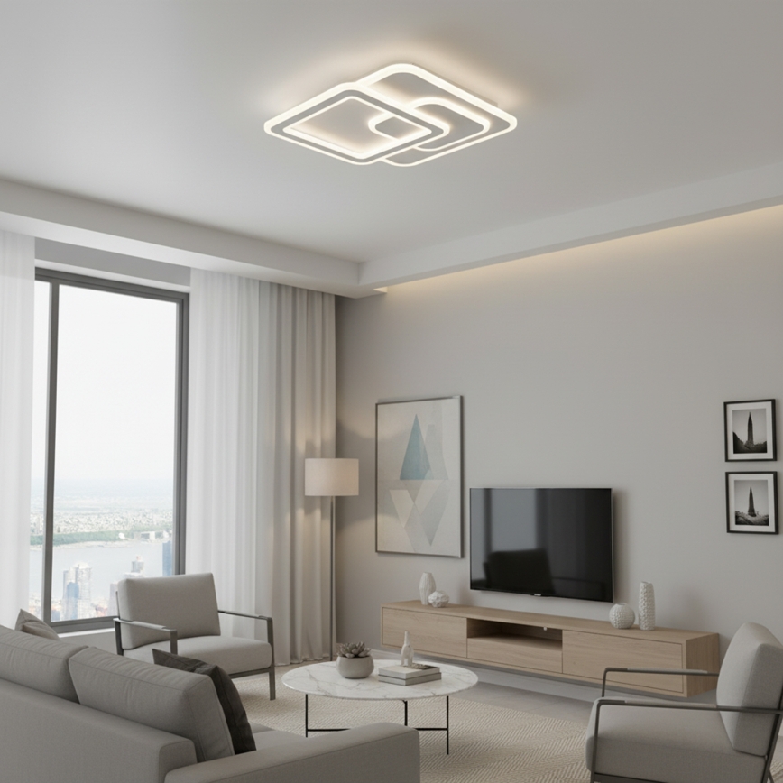 Brilagi - LED ρυθμιζόμενο φωτιστικό οροφής MODERN LED/80W/230V 3000-6000K 52,5x52,5 cm + τηλεχειριστήριο