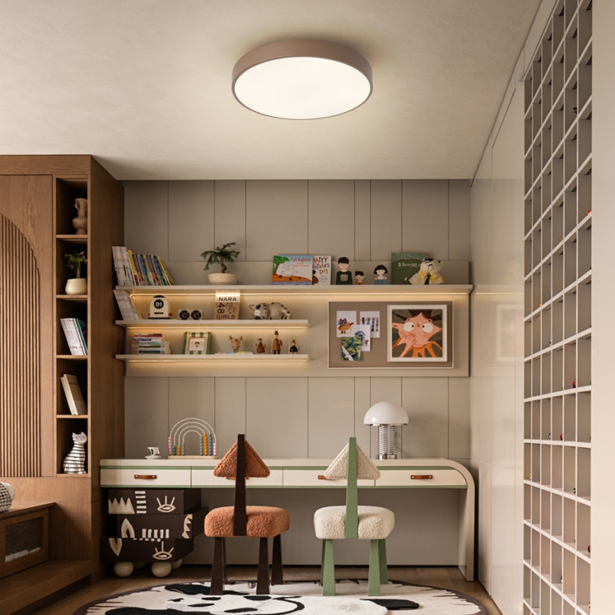 Brilagi - Ρυθμιζόμενο φωτιστικό οροφής LED POOL LED/36W/230V 3000-6000K, διάμ. 30 cm, καφέ + τηλεχειριστήριο