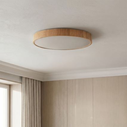 Brilagi - Ρυθμιζόμενο φωτιστικό οροφής LED POOL LED/50W/230V 3000-6000K διάμ. 40 cm, φινίρισμα ξύλου + τηλεχειριστήριο