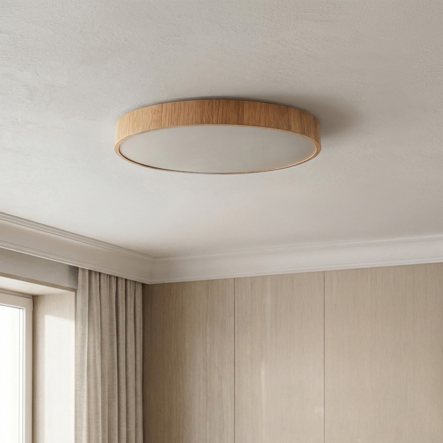 Brilagi - Ρυθμιζόμενο φωτιστικό οροφής LED POOL LED/50W/230V 3000-6000K διάμ. 40 cm, φινίρισμα ξύλου + τηλεχειριστήριο