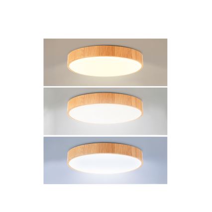 Brilagi - Ρυθμιζόμενο φωτιστικό οροφής LED POOL LED/50W/230V 3000-6000K διάμ. 40 cm, φινίρισμα ξύλου + τηλεχειριστήριο