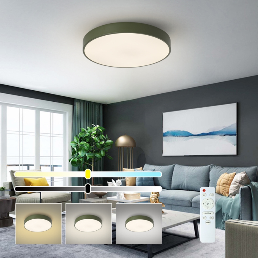 Brilagi - Ρυθμιζόμενο LED φωτιστικό οροφής POOL LED/60W/230V 3000-6000K διάμ. 50 εκ. πράσινο + τηλεχειριστήριο