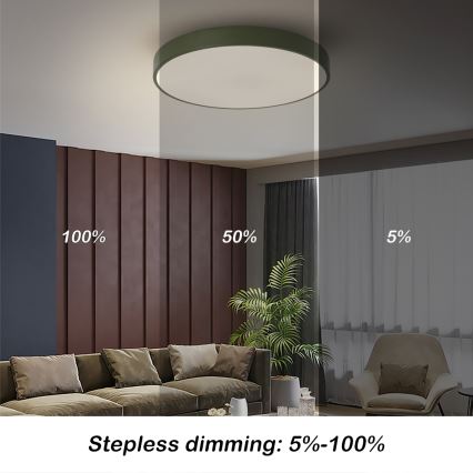 Brilagi - Ρυθμιζόμενο LED φωτιστικό οροφής POOL LED/60W/230V 3000-6000K διάμ. 50 εκ. πράσινο + τηλεχειριστήριο