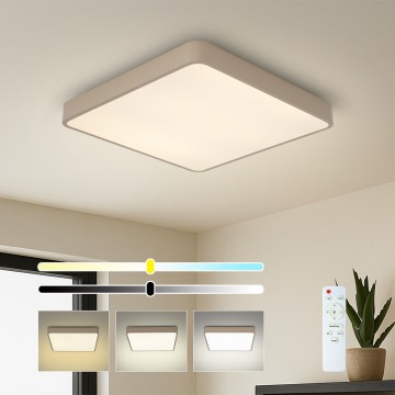 Brilagi - Ρυθμιζόμενο φωτιστικό οροφής LED POOL SQUARE LED/36W/230V 3000-6000K 40x40 cm μπεζ + τηλεχειριστήριο