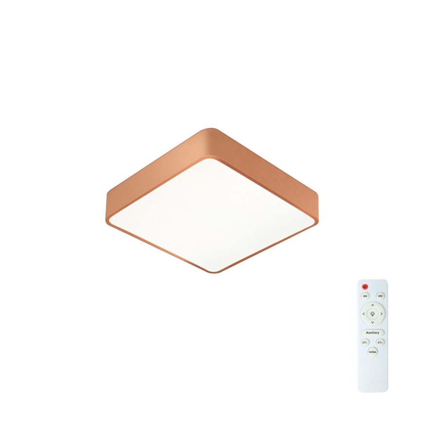 Brilagi - Ρυθμιζόμενο LED φωτιστικό οροφής POOL SQUARE LED/36W/230V 3000-6000K 40x40 cm μπρονζέ + τηλεχειριστήριο