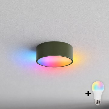 BRILAGI - Ρυθμιζόμενο φωτιστικό οροφής LED RGBW CLARE 1xE27/12W/230V διάμ. 20 cm χακί