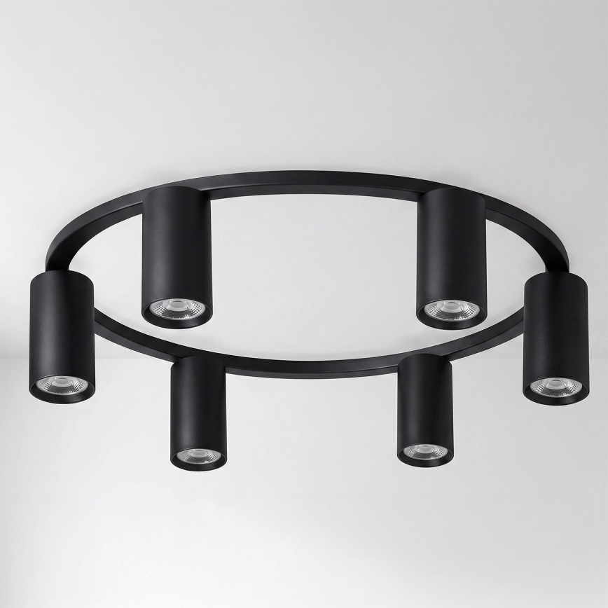 Brilagi - LED RGBW ρυθμιζόμενο φωτιστικό οροφής SELE 6xGU10/6,5W/230V 2700-6500K μαύρο + τηλεχειριστήριο