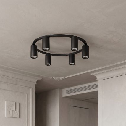 Brilagi - LED RGBW ρυθμιζόμενο φωτιστικό οροφής SELE 6xGU10/6,5W/230V 2700-6500K μαύρο + τηλεχειριστήριο