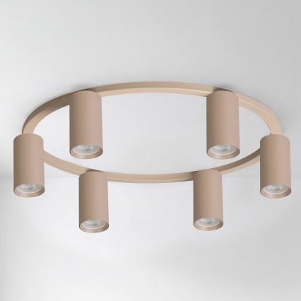Brilagi - LED RGBW ρυθμιζόμενο φωτιστικό οροφής SELE 6xGU10/6,5W/230V 2700-6500K μπεζ + τηλεχειριστήριο