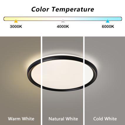 Brilagi - Ρυθμιζόμενο LED φωτιστικό οροφής RIVO LED/72W/230V 3000-6000K μαύρο Ø 50 cm + τηλεχειριστήριο