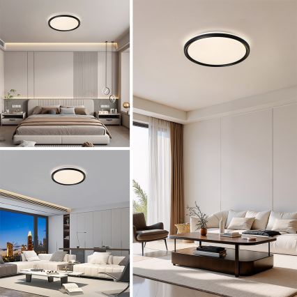 Brilagi - Ρυθμιζόμενο LED φωτιστικό οροφής RIVO LED/72W/230V 3000-6000K μαύρο Ø 50 cm + τηλεχειριστήριο