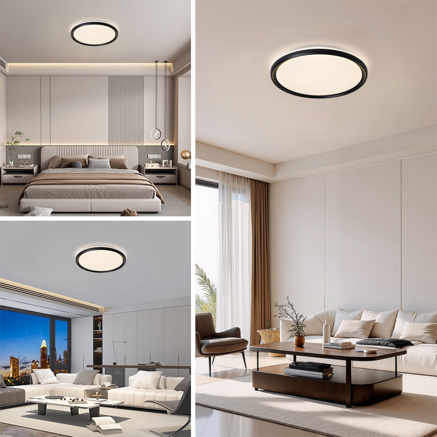 Brilagi - Ρυθμιζόμενο LED φωτιστικό οροφής RIVO LED/72W/230V 3000-6000K μαύρο Ø 50 cm + τηλεχειριστήριο