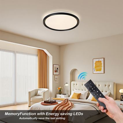 Brilagi - Ρυθμιζόμενο LED φωτιστικό οροφής RIVO LED/72W/230V 3000-6000K μαύρο Ø 50 cm + τηλεχειριστήριο