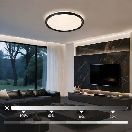 Brilagi - Ρυθμιζόμενο LED φωτιστικό οροφής RIVO LED/72W/230V 3000-6000K μαύρο Ø 50 cm + τηλεχειριστήριο