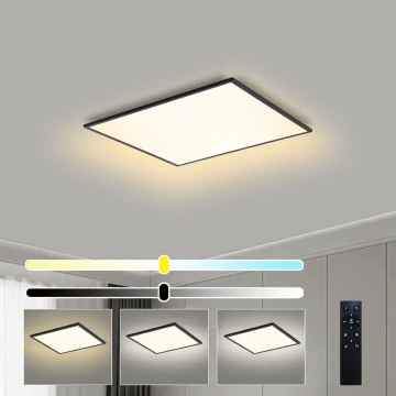 Brilagi - Ρυθμιζόμενο φωτιστικό οροφής LED SLIMFRAME LED/36W/230V 45x45 cm 3000-6000K μαύρο + τηλεχειριστήριο