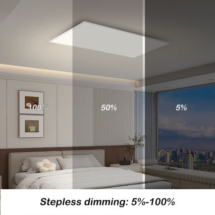Brilagi - Ρυθμιζόμενο LED φωτιστικό οροφής SLIMFRAME LED/80W/230V 120x60 cm 3000-6000K λευκό + τηλεχειριστήριο
