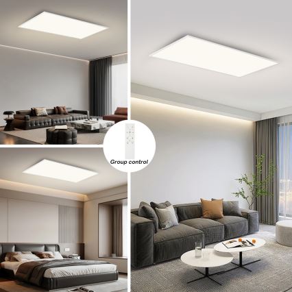 Brilagi - Ρυθμιζόμενο LED φωτιστικό οροφής SLIMFRAME LED/80W/230V 120x60 cm 3000-6000K λευκό + τηλεχειριστήριο