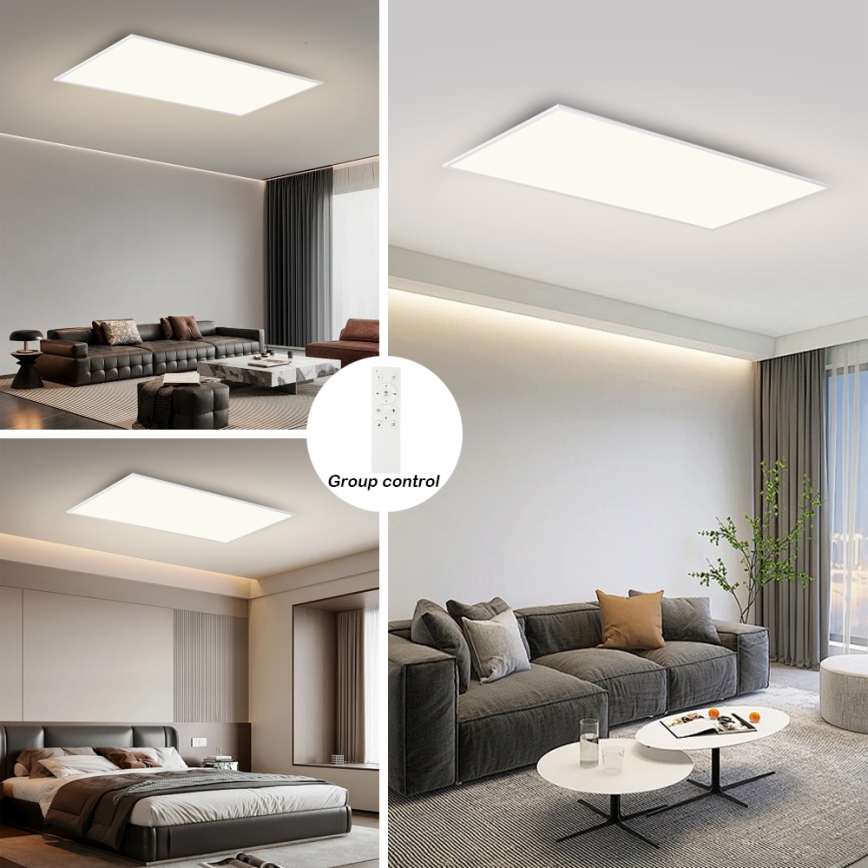 Brilagi - Ρυθμιζόμενο LED φωτιστικό οροφής SLIMFRAME LED/80W/230V 120x60 cm 3000-6000K λευκό + τηλεχειριστήριο
