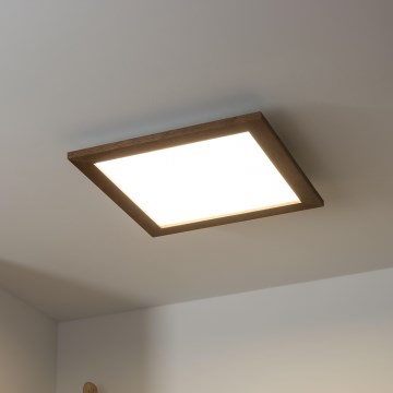 Brilagi - Ρυθμιζόμενο φωτιστικό οροφής LED SLIMFRAME WOOD LED/36W/230V 49,5x49,5 cm 3000-6000K σκούρο καφέ + τηλεχειριστήριο