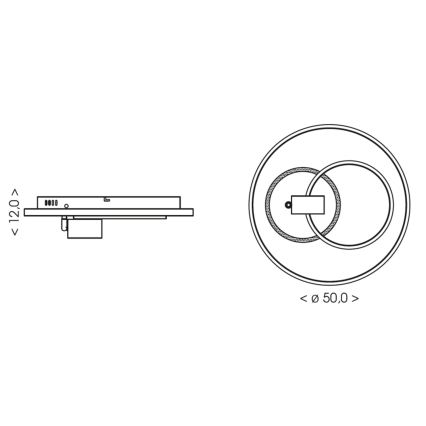 Brilagi - Ρυθμιζόμενο LED φωτιστικό οροφής UNITY LED/60W/230V + 1xGU10/3W 3000-6000K Ø 50 cm λευκό/μαύρο + τηλεχειριστήριο