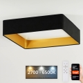 Brilagi - Ρυθμιζόμενο φωτιστικό οροφής LED VELVET SQUARE SMART LED/36W/230V 60x60 cm 2700-6500K Wi-Fi Tuya + τηλεχειριστήριο μαύρο
