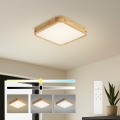BRILAGI - Ρυθμιζόμενο φωτιστικό οροφής LED WOODLINE SQUARE LED/48W/230V 3000-6000K σε απόχρωση δρυός 40x40 εκ. + τηλεχειριστήριο
