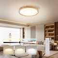 Brilagi - Ρυθμιζόμενο φωτιστικό οροφής LED WOODROUND LED/30W/230V 3000-6000K Ø 40 cm ξύλο CRI 90 + τηλεχειριστήριο