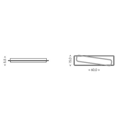 Brilagi - Ρυθμιζόμενο LED φωτιστικό οροφής OUTLINE LED/66W/230V 3000-6000K 15x60 cm λευκό/μαύρο + τηλεχειριστήριο