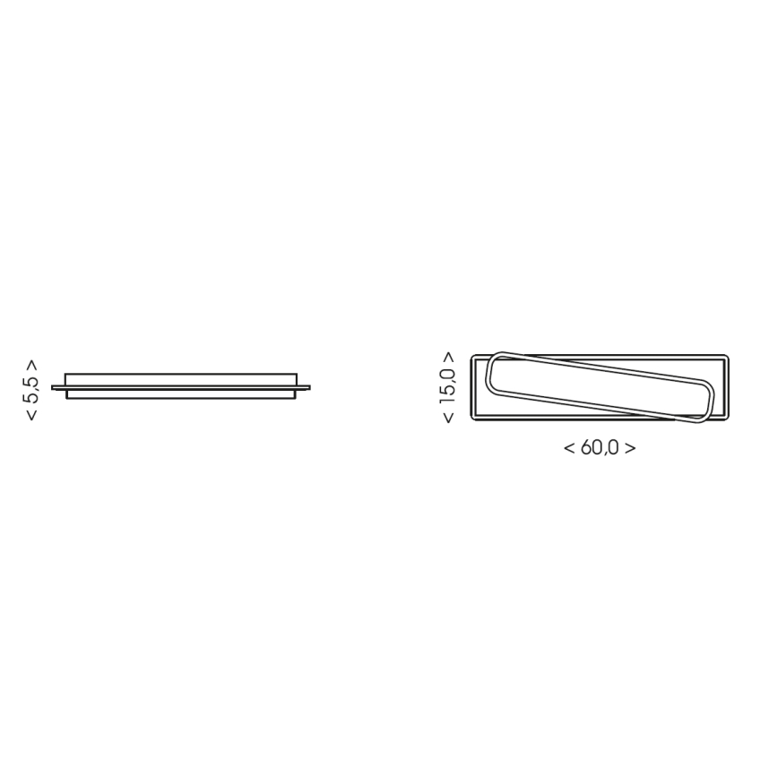 Brilagi - Ρυθμιζόμενο LED φωτιστικό οροφής OUTLINE LED/66W/230V 3000-6000K 15x60 cm λευκό/μαύρο + τηλεχειριστήριο