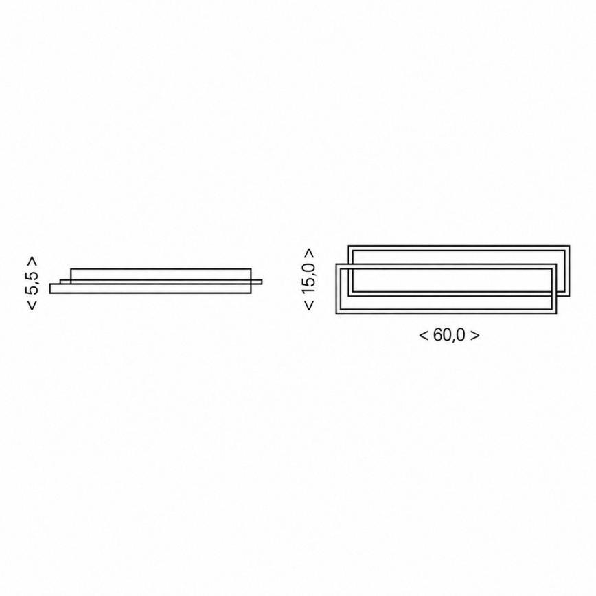 BRILAGI - Ρυθμιζόμενο LED φωτιστικό οροφής OUTLINE LED/66W/230V 3000-6000K 15x60 cm λευκό/μαύρο + τηλεχειριστήριο