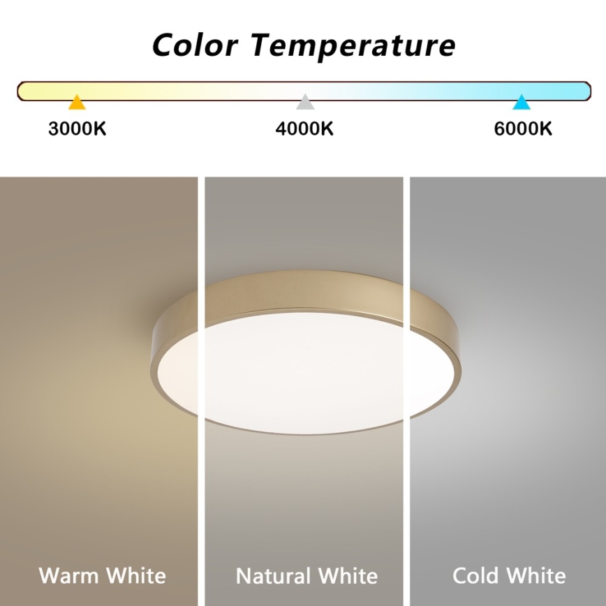 Brilagi - Ρυθμιζόμενο LED φωτιστικό οροφής POOL LED/48W/230V 3000-6000K Ø 40 cm χρυσό + τηλεχειριστήριο