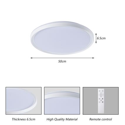 Brilagi - Ρυθμιζόμενο LED οροφής φωτιστικό RIVO LED/72W/230V 3000-6000K λευκό Ø 50 εκ. + τηλεχειριστήριο